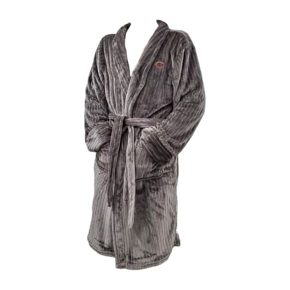 NFL Chicago Bears Ribbed Silk Touch Robe Grey, One Size - Picture 2 of 5